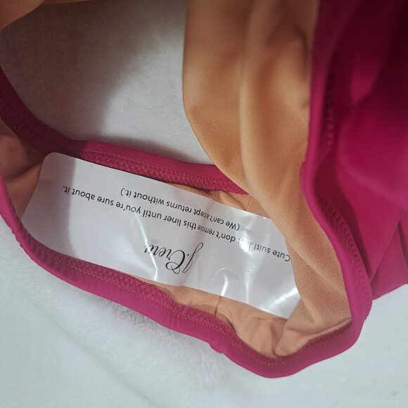 NEW j.crew women’s‎ ruched ruffle one-piece swimsuit, radiant fuchsia, size 10 - Picture 12 of 13